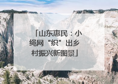 山东惠民：小绳网“织”出乡村振兴新图景